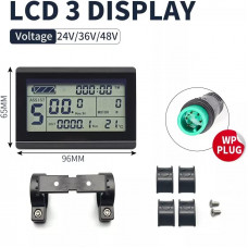 голям екран многофункционален LCD дисплей за електрически велосипед 24V 36V 48V 60V (LCD3) водоустойчив конектор голям екран многофункционален LCD дисплей за електрически велосипед 24V 36V 48V 60V (LCD3) водоустойчив конектор
